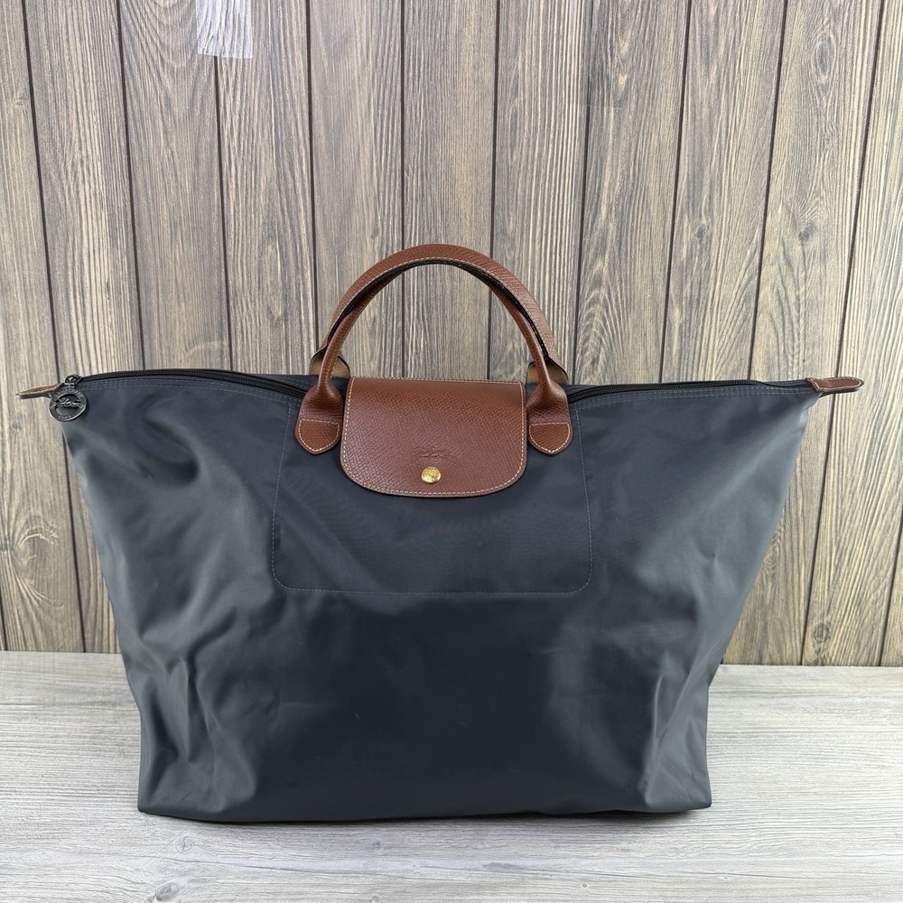 Longchamp Le Pliage XL Travel Bag Nylon Leather Weekender Tote Large